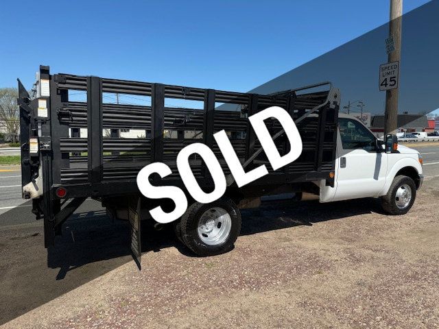 2012 Ford F350 SD 13 FT FLATBED STAKE BODY WITH LIFTGATE 24,000 MILES - 22389209 - 0