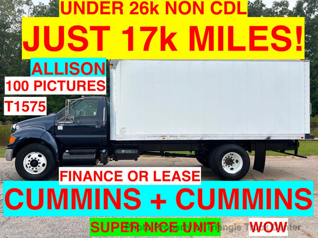 2012 Ford F650/F750 NON CDL BOX TRUCK JUST 17k MILES CUMMINS! ALLISON AUTOMATIC! - 22582720 - 0