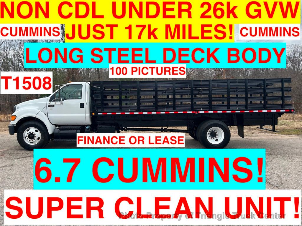 2012 Ford F650/F750 NON CDL LONG STAKE BODY JUST 17k MILES! 6.7 CUMMINS! STEEL DECK! SUPER CLEAN UNIT! - 22321408 - 0