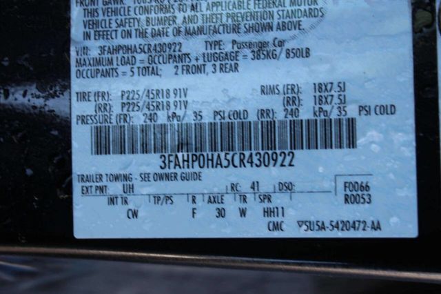 2012 Ford Fusion 4dr Sedan SE FWD - 22956980 - 10