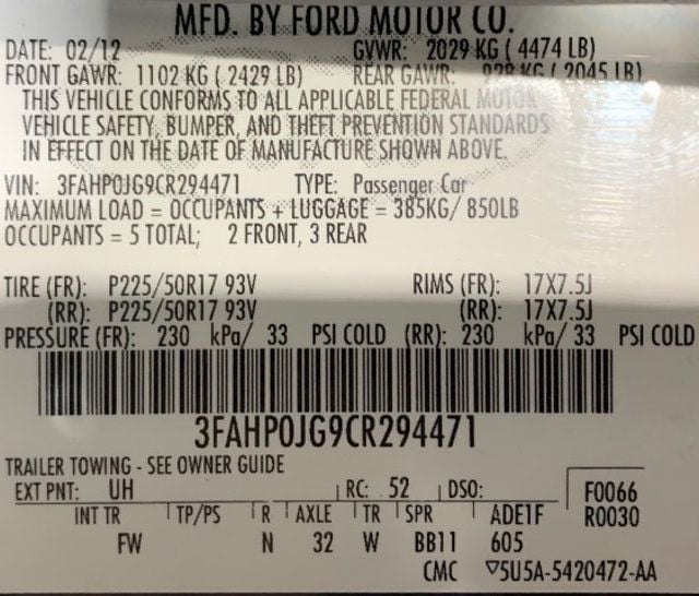 2012 Ford Fusion 4dr Sedan SEL FWD - 22967641 - 4
