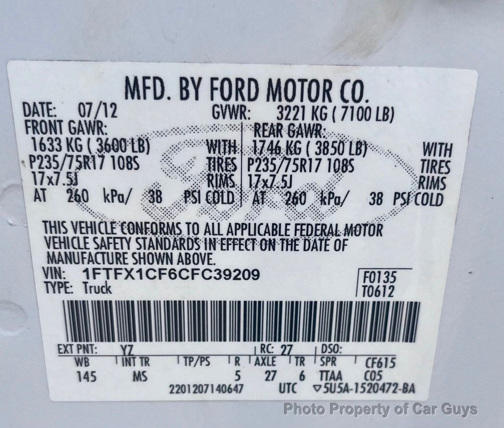 2012 Ford F-150 2WD SuperCrew 145" XLT - 22286646 - 50