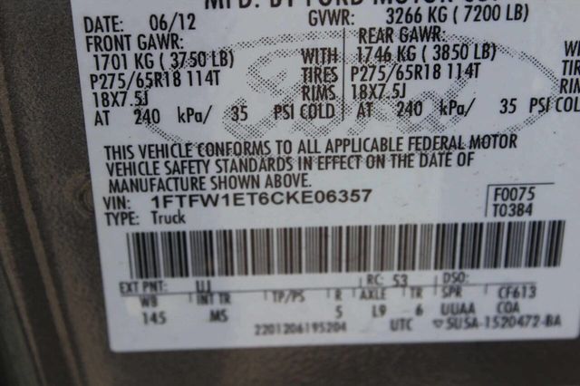 2012 Ford F-150 XLT 4x4 4dr SuperCrew Styleside 5.5 ft. SB - 23010676 - 4