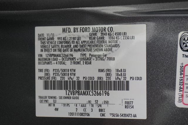 2012 Ford Mustang 2dr Coupe V6 - 23029464 - 31