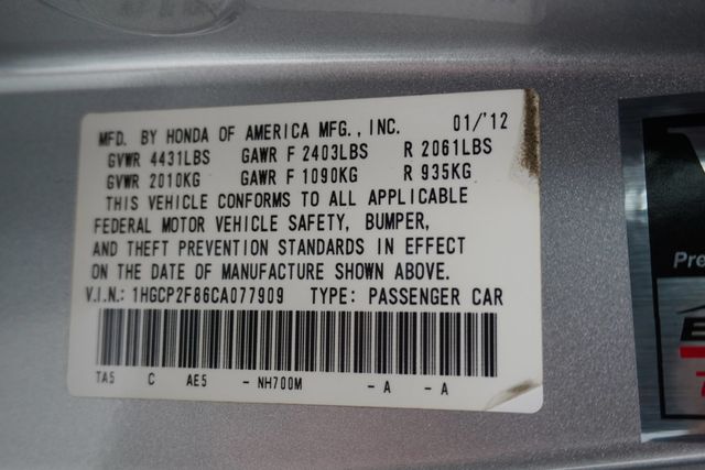 2012 Honda Accord Sedan 4dr I4 Automatic EX-L - 23009063 - 29