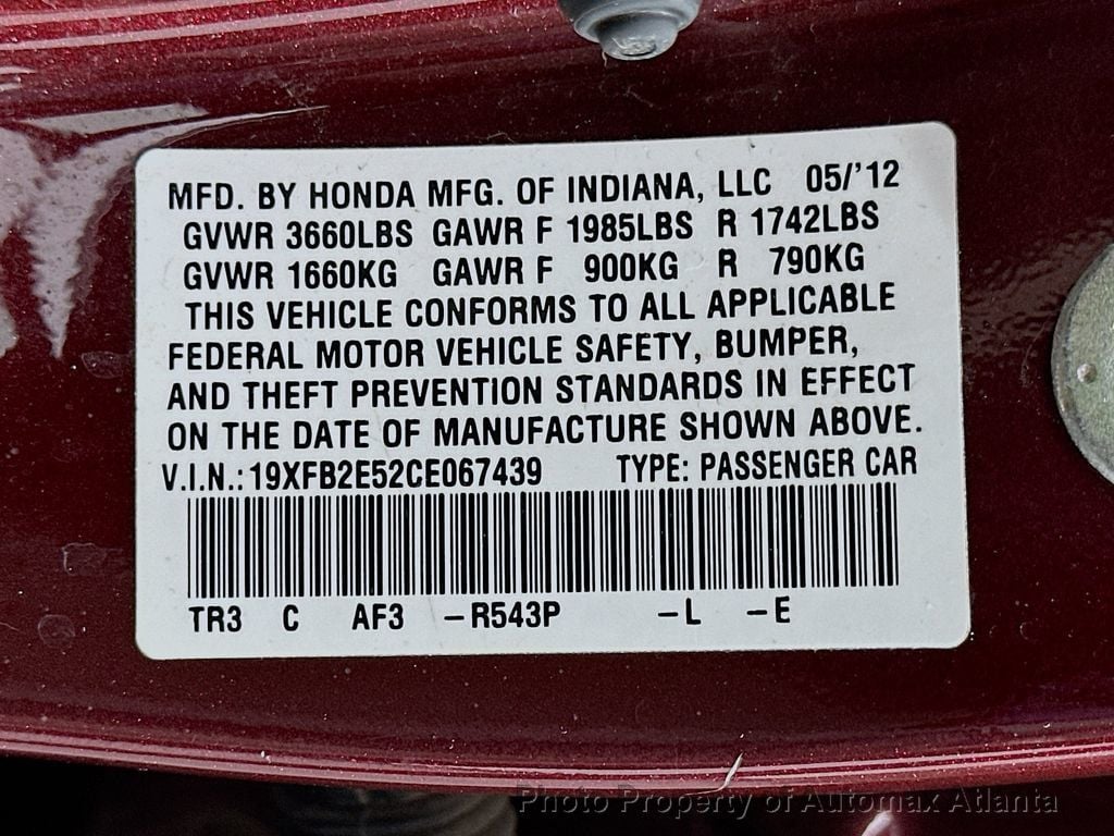 2012 Honda Civic LX - 22545017 - 31