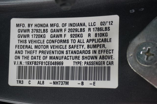 2012 Honda Civic Sedan 4dr Automatic EX - 22987060 - 28