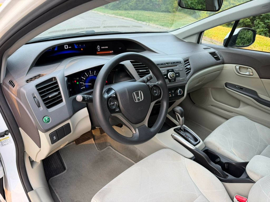 2012 Honda Civic Sedan Automatic, LX, Taffeta White, Stone Interior - 23028193 - 10