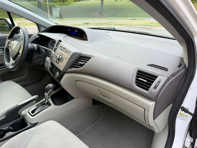 2012 Honda Civic Sedan Automatic, LX, Taffeta White, Stone Interior - 23028193 - 21