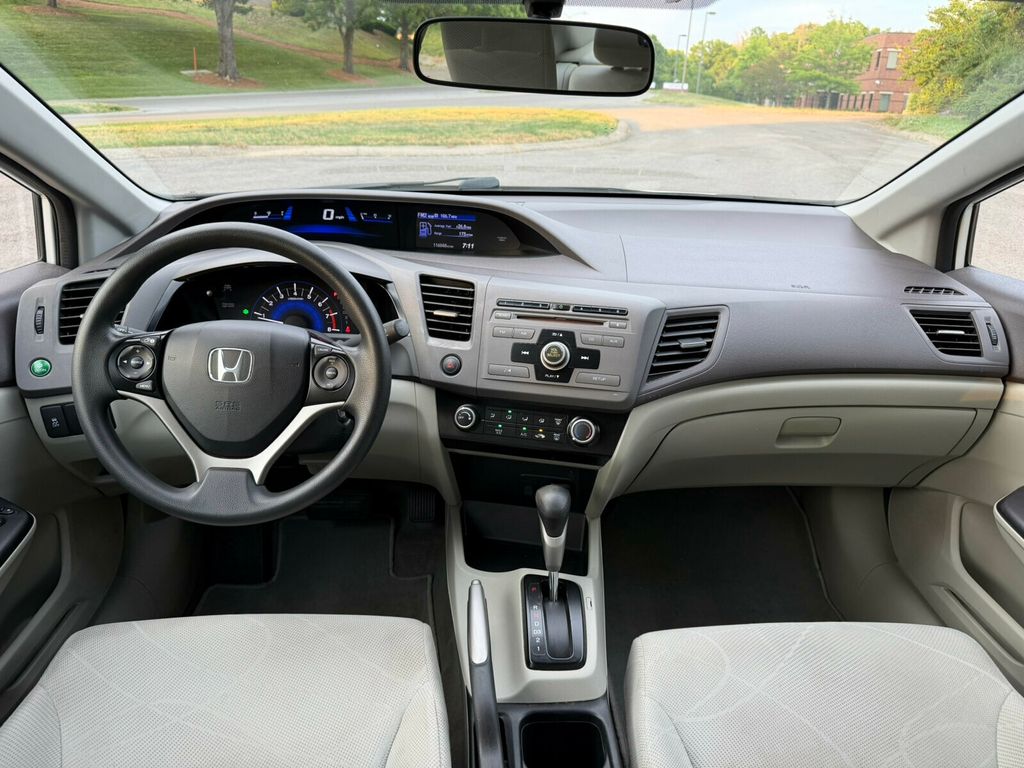 2012 Honda Civic Sedan Automatic, LX, Taffeta White, Stone Interior - 23028193 - 24