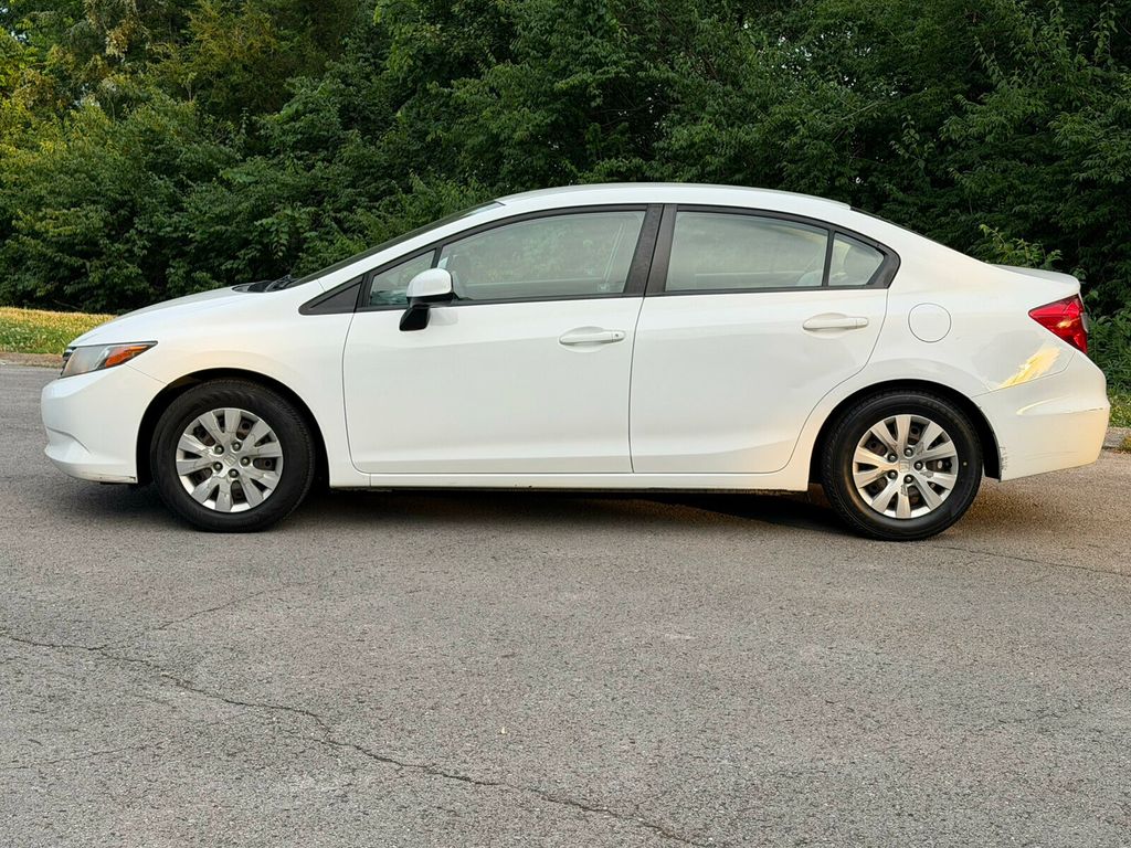 2012 Honda Civic Sedan Automatic, LX, Taffeta White, Stone Interior - 23028193 - 2