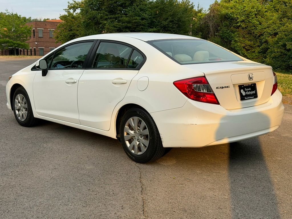 2012 Honda Civic Sedan Automatic, LX, Taffeta White, Stone Interior - 23028193 - 3