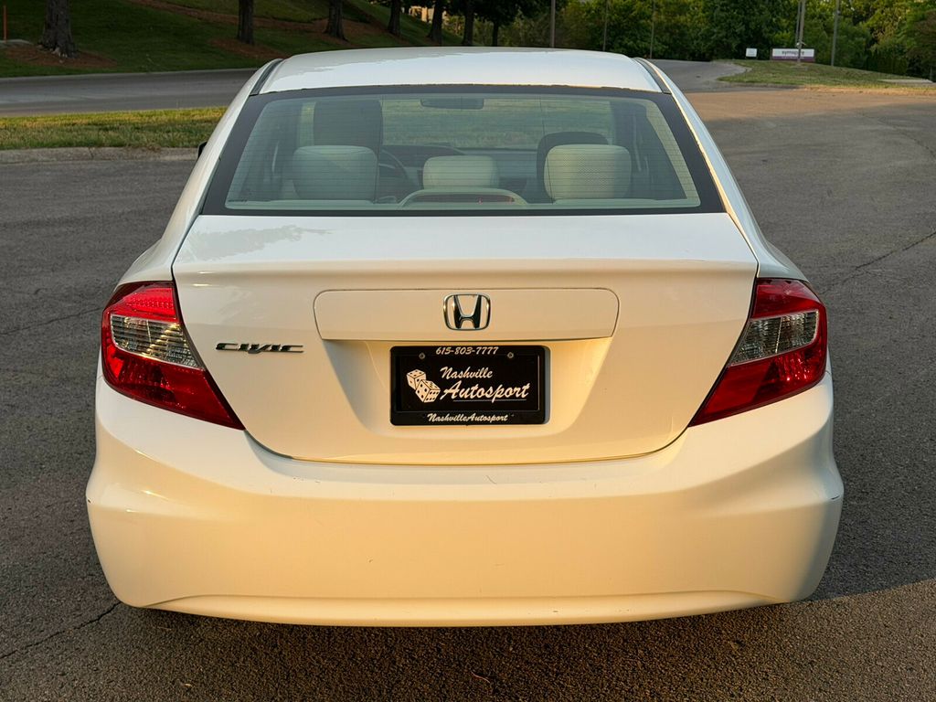 2012 Honda Civic Sedan Automatic, LX, Taffeta White, Stone Interior - 23028193 - 4