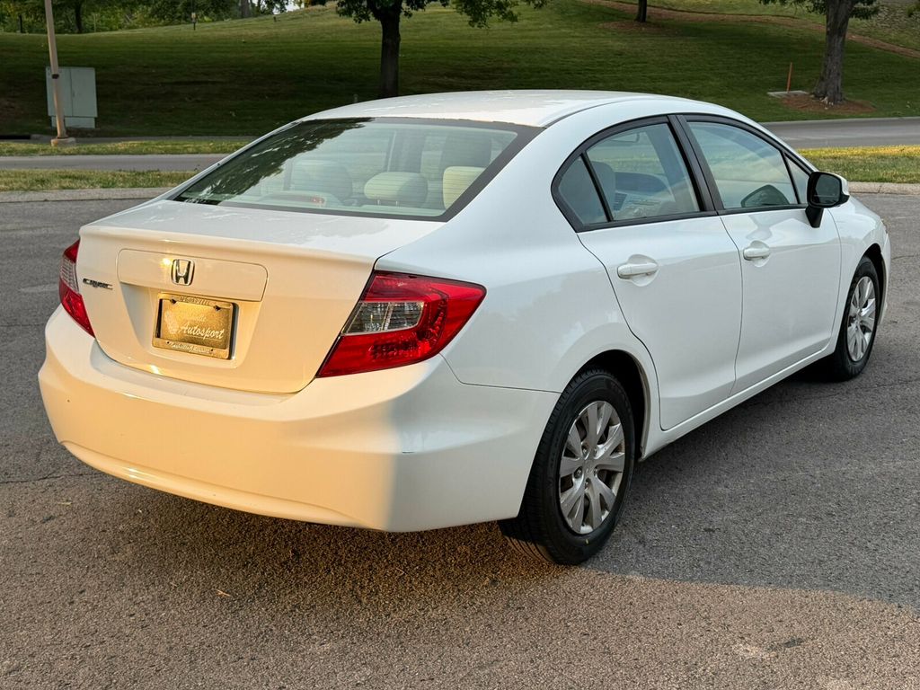 2012 Honda Civic Sedan Automatic, LX, Taffeta White, Stone Interior - 23028193 - 5