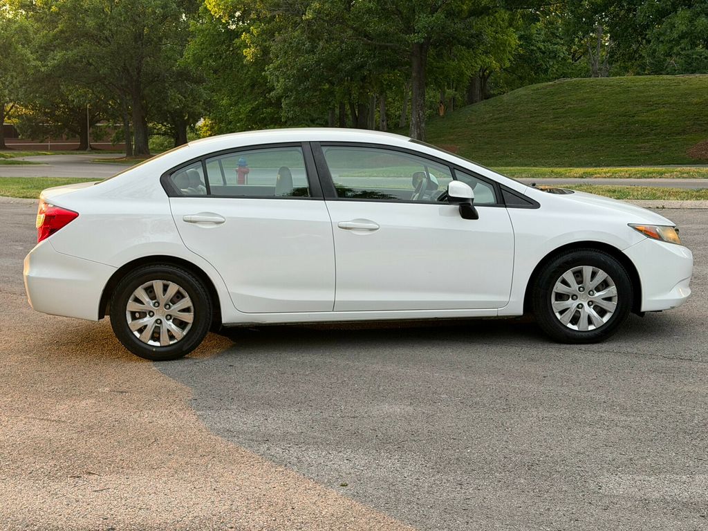 2012 Honda Civic Sedan Automatic, LX, Taffeta White, Stone Interior - 23028193 - 6