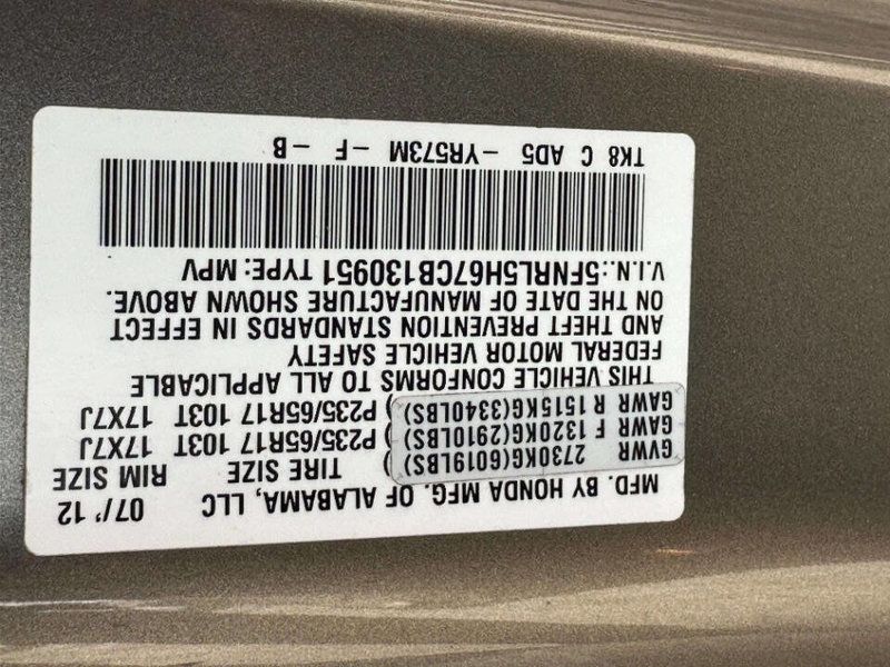 2012 Honda Odyssey 5dr EX-L - 23008655 - 23