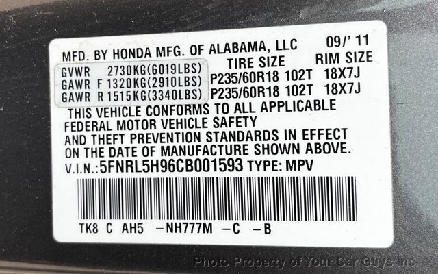 2012 Honda Odyssey 5dr Touring - 23074597 - 28