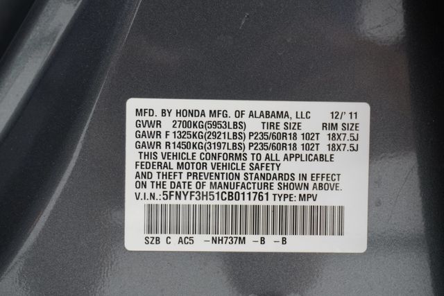 2012 Honda Pilot 2WD 4dr EX-L - 23009698 - 33