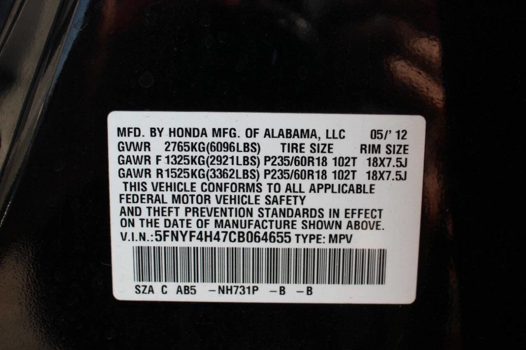 2012 Honda Pilot 4WD 4dr EX - 22917687 - 28