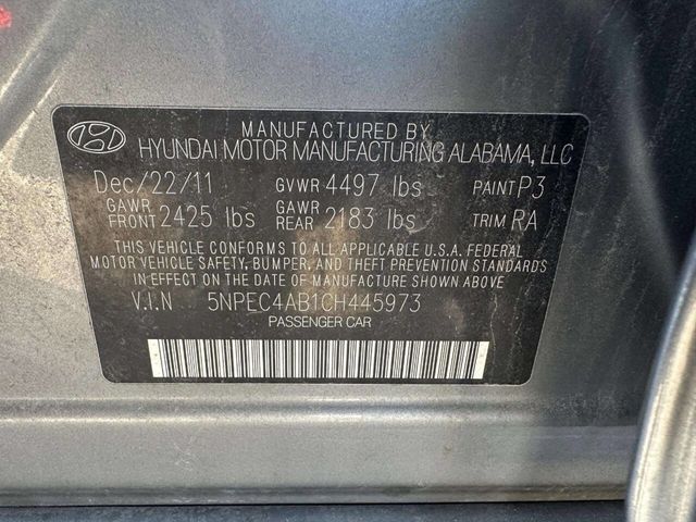 2012 Hyundai Sonata Limited 2.0T 4dr Sedan 6A - 22963904 - 34