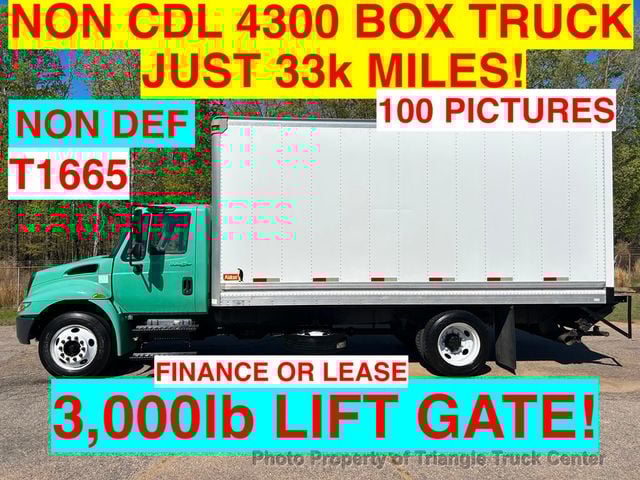 2012 International 4300 NON CDL JUST 33k MILES! LIFT GATE 3,000LB! SUPER CLEAN UNIT! NO DEF FLUID REQUIRED! BOX TRUCK - 22802298 - 0