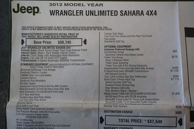 2012 Jeep Wrangler Unlimited *Sahara* *Lifted/Wheels* *Winch* *Only 24k Miles* - 22959956 - 94