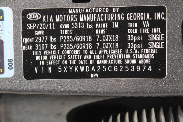 2012 Kia Sorento AWD 4dr V6 SX - 23010677 - 9