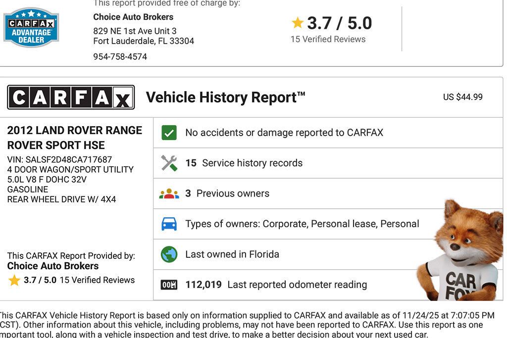 2012 Land Rover Range Rover Sport 4WD 4dr HSE - 22950954 - 1