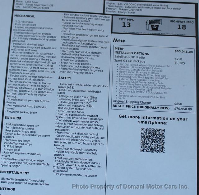 2012 Land Rover Range Rover Sport Nicely Wrapped 5.0 V8 HSE, Originally  $ 70,950 with 74k MILES  - 21241453 - 5