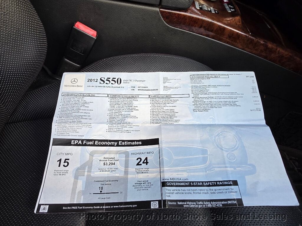 2012 Mercedes-Benz S-Class S 550 4dr Sedan S550 4MATIC - 22951890 - 75