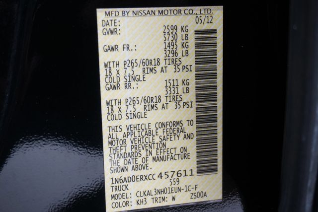 2012 Nissan Frontier 2WD Crew Cab SWB Automatic SL - 22925424 - 28