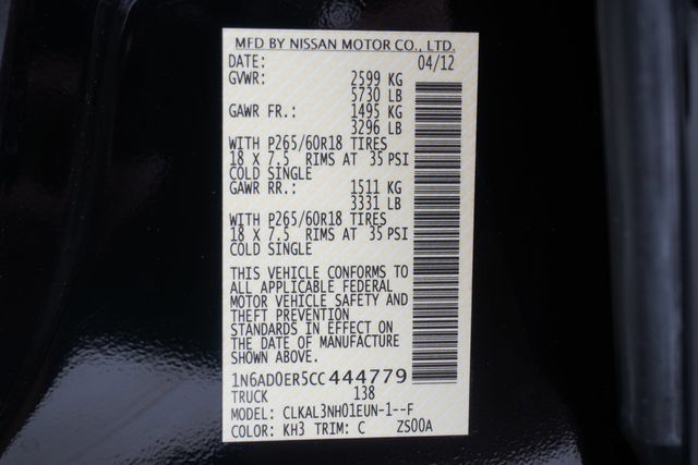 2012 Nissan Frontier 2WD Crew Cab SWB Automatic SL - 23006096 - 26