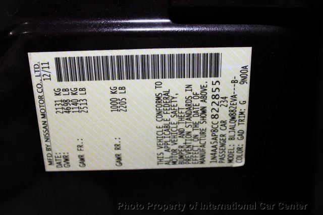 2012 Nissan Maxima S Sedan 4D - 22927840 - 31