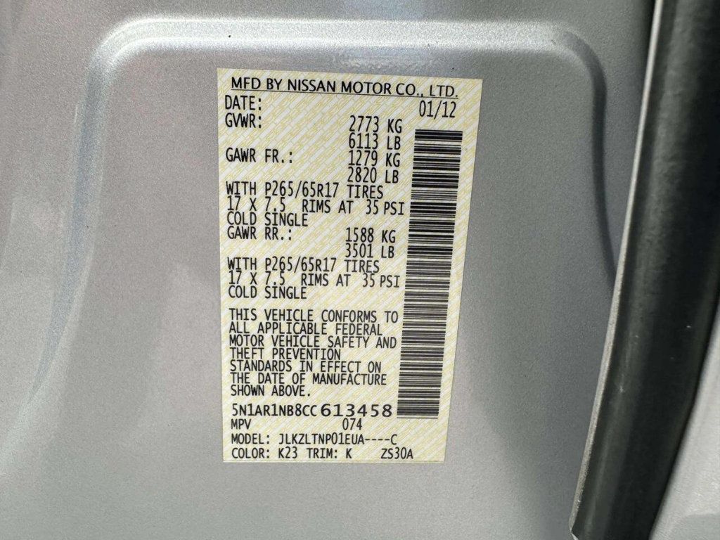 2012 Nissan Pathfinder 4WD 4dr V6 Silver Edition - 23041910 - 35