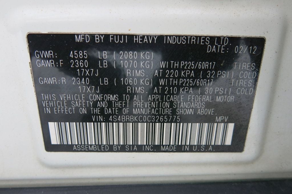 2012 Subaru Outback 4dr Wagon H4 Automatic 2.5i Limited - 22982866 - 35