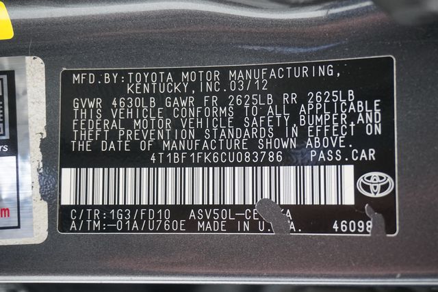 2012 Toyota Camry  - 23000292 - 23