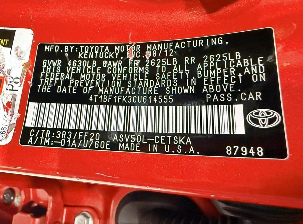 2012 Toyota Camry  - 22960541 - 38