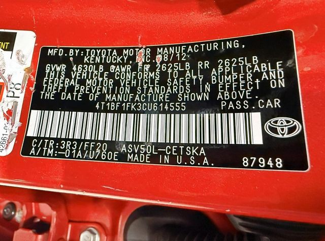 2012 Toyota Camry  - 22960541 - 38