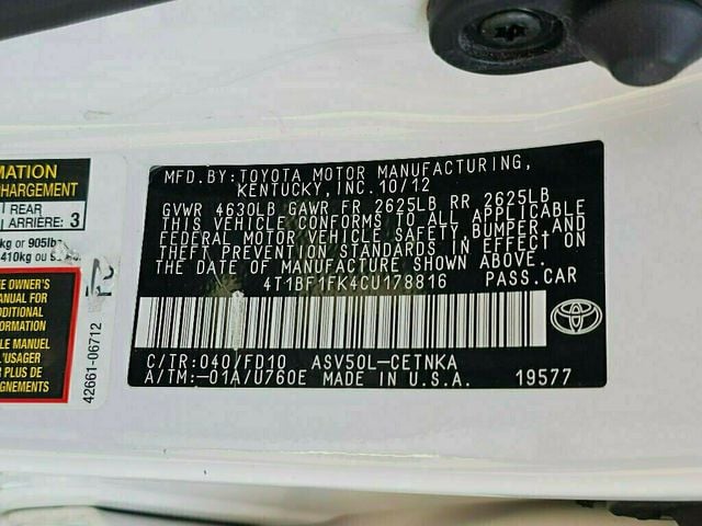 2012 Toyota Camry 4dr Sedan I4 Automatic LE - 22907951 - 33