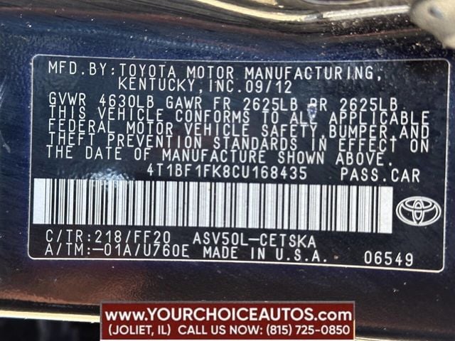 2012 Toyota Camry 4dr Sedan I4 Automatic SE - 22747230 - 11