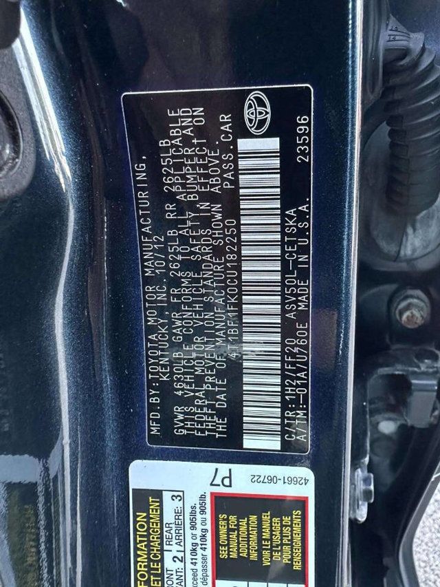 2012 Toyota Camry 4dr Sedan I4 Automatic SE - 22941951 - 37