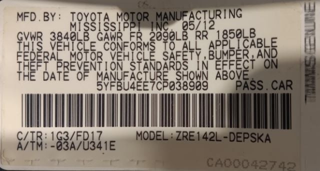 2012 Toyota Corolla 4dr Sedan Automatic L - 22960420 - 4