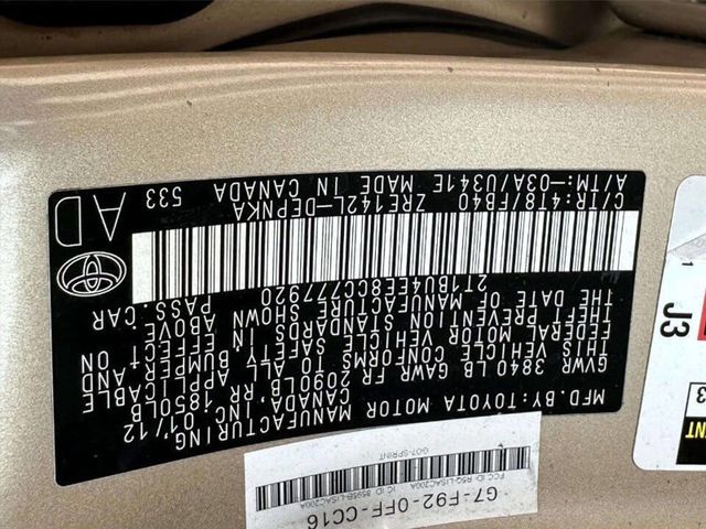 2012 Toyota Corolla 4dr Sedan Automatic LE - 23054073 - 23