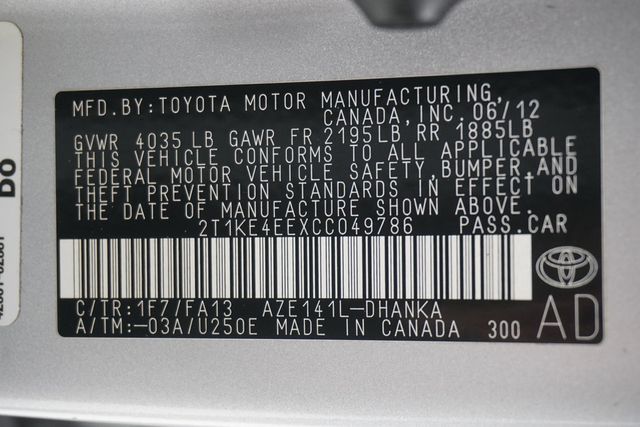 2012 Toyota Matrix 5dr Wagon Automatic S FWD - 22983424 - 23