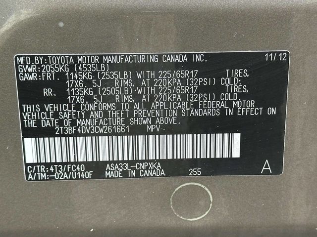 2012 Toyota RAV4 4WD 4dr I4 - 22946463 - 18