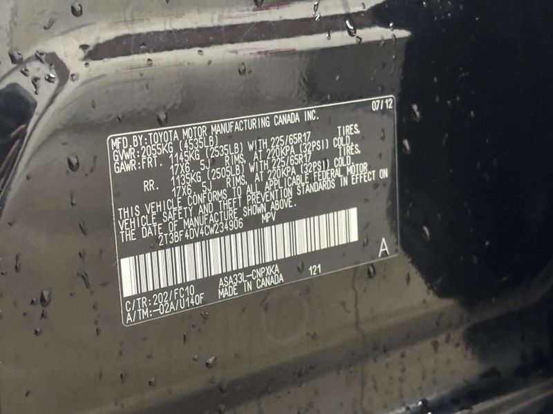 2012 Toyota RAV4 4WD 4dr I4 - 22985765 - 33