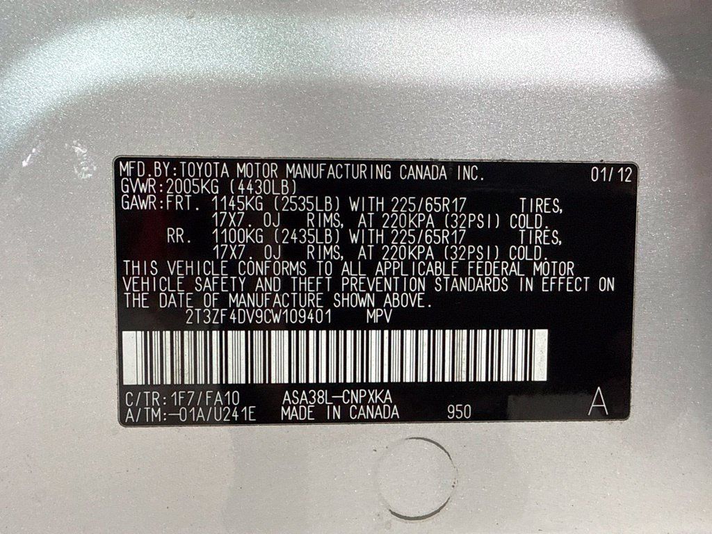 2012 Toyota RAV4 FWD 4dr I4 - 23075070 - 28