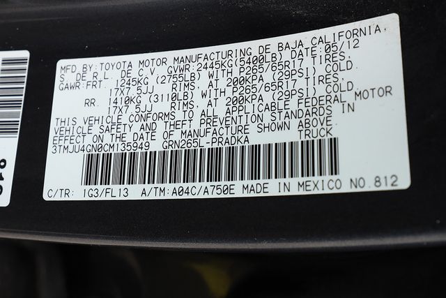 2012 TOYOTA TACOMA 2WD Double Cab V6 Automatic PreRunner - 22978141 - 31