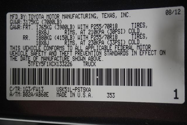 2012 Toyota Tundra CrewMax 5.7L V8 6-Speed Automatic - 23030293 - 28