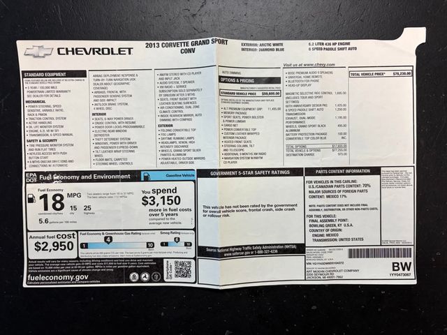 2013 Chevrolet Corvette Grand Sport 4LT - 60th Anniversary Convertible - 22992292 - 94